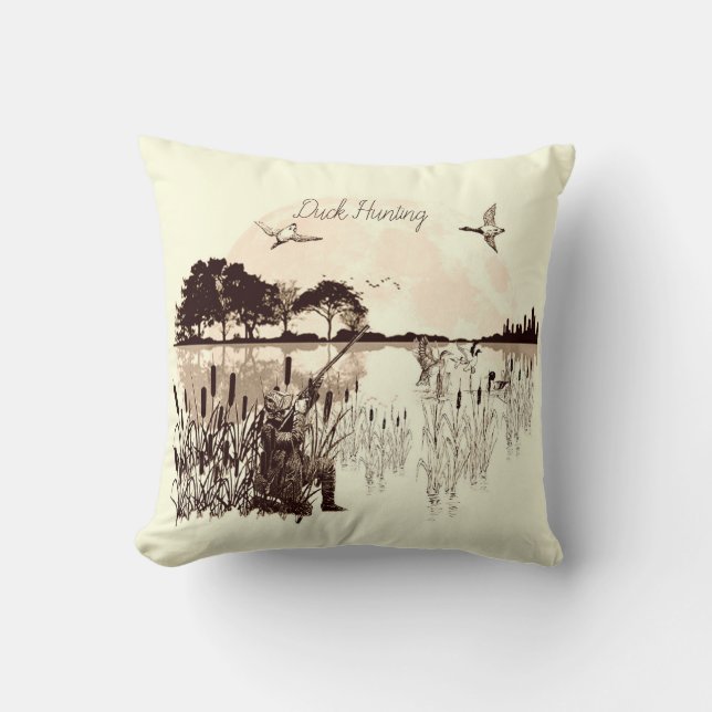 Duck Hunting  Throw Pillow (Front)