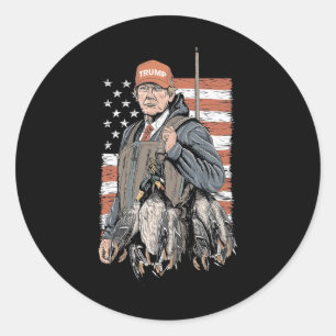 Duck Hunting Trump Camo Hello Hunting Season Us Fl Classic Round Sticker
