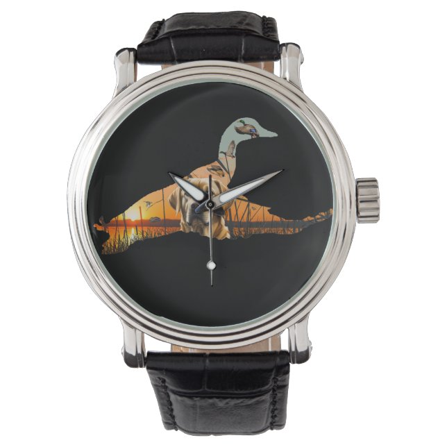 Duck Hunting Watch, Yellow Labrador Retriever Watch (Front)