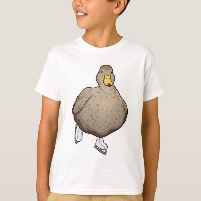 Duck Ice skating Ice skates T-Shirt (Front)