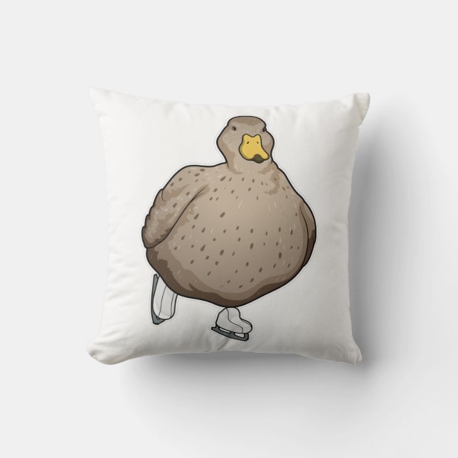Duck Ice skating Ice skates Throw Pillow (Front)