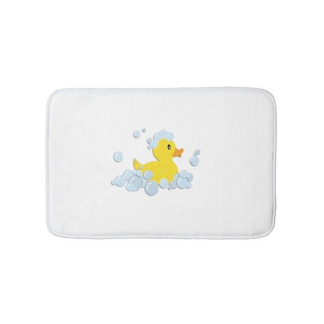 Duck in Blue Bubbles Bath Mat (Front)