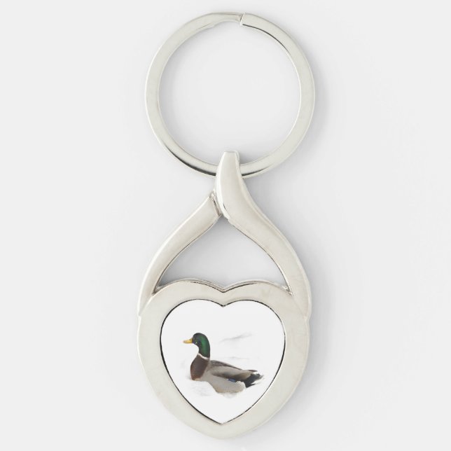 Duck in Snow Keychain (Front)