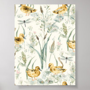 Duck In The Pond Wall Poster Nursery Wall Decor