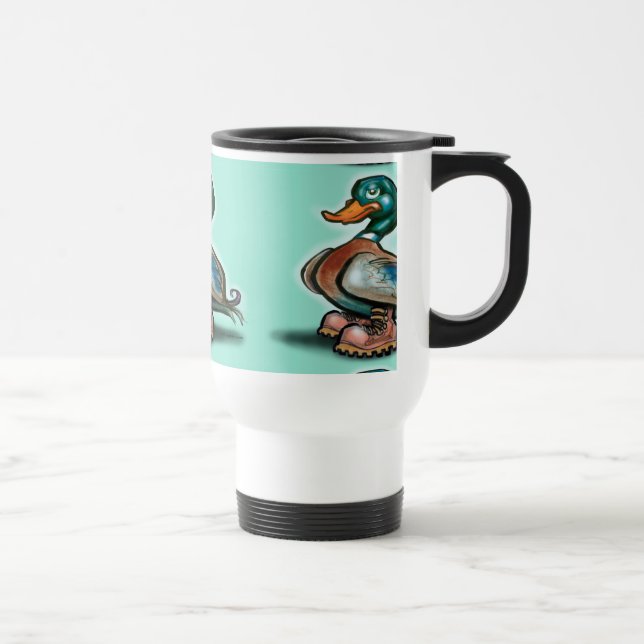 Duck in Work Boots Travel Mug (Right)