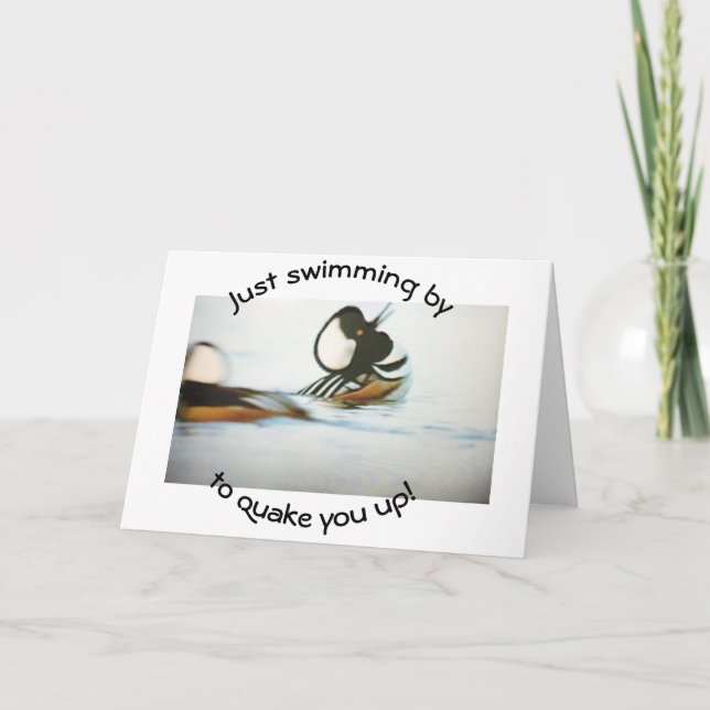 DUCK IS SAYING "QUACK YOU UP" ON BIRTHDAY CARD (Front)