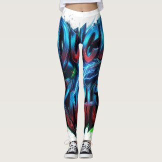 Duck Knight 3D Cyber Graffiti Logo Leggings