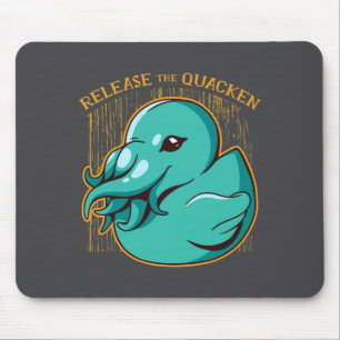 Duck Kraken Release The Quacken Funny Rubber Boxer Mouse Pad