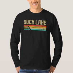 Duck Lake Michigan Vintage Funny Fishing Camping S T-Shirt