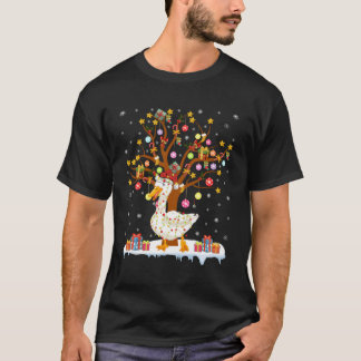 Duck Lighting Xmas Tree Gift Duck Tree For Christm T-Shirt