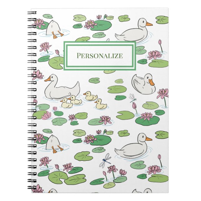 Duck & Lily Pads Spiral Notebook (Front)