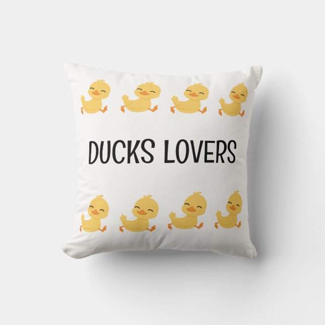 Duck Lovers Throw Pillow (Front)