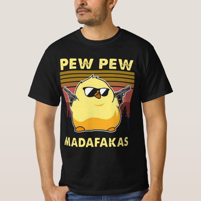 DUCK MEME PEW PEW MADAFAKAS VINTAGE T-Shirt (Front)
