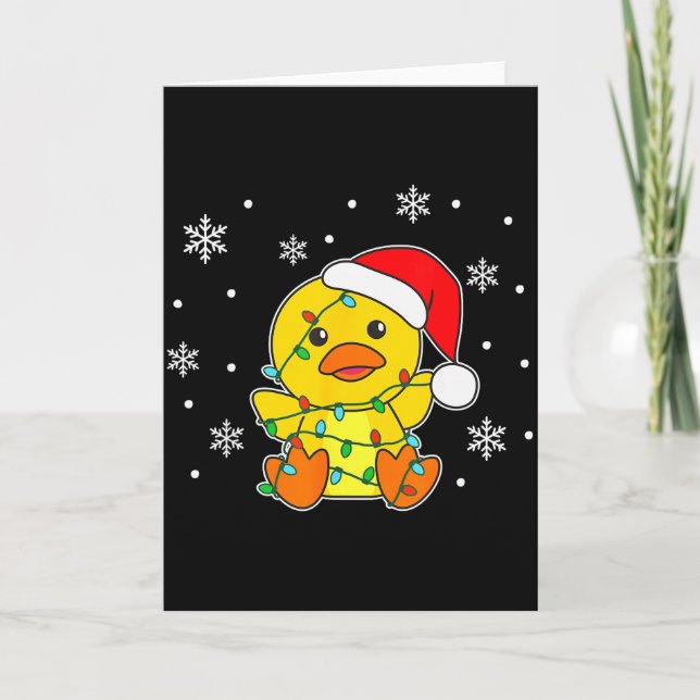 Duck Merry Christmas Winter Animals Duck  Card (Front)