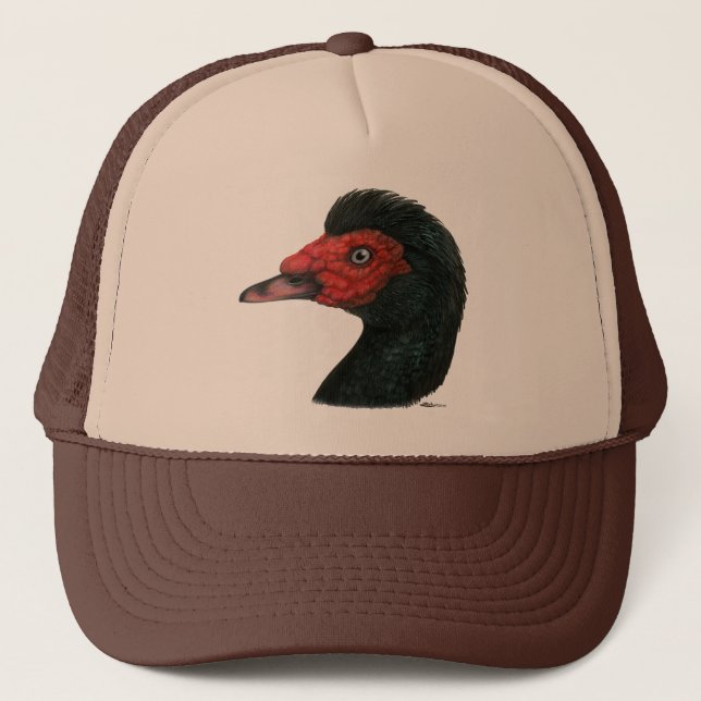 Duck:  Muscovy Head Trucker Hat (Front)