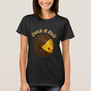 Duck N Roll Funny Rubber Ducky Isopod Pun Design T-Shirt