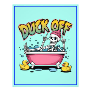 Duck Off Funny Skeleton Design-61161 Framed Art Photo Print