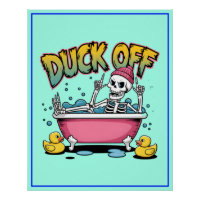 Duck Off Funny Skeleton Design-61161 Framed Art