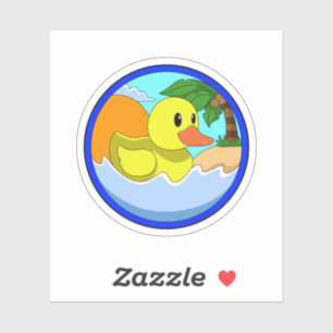 Duck on Beach with Palm trees.PNG