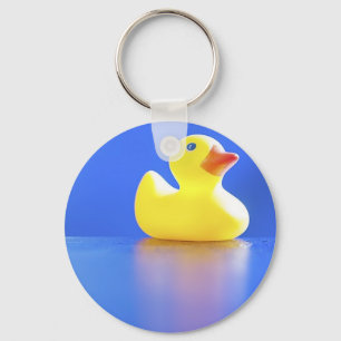 Duck on Blue Keychain