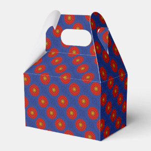 Duck on blue with red kaleidoscope favor box