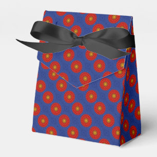 Duck on blue with red kaleidoscope favor box