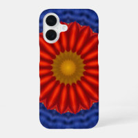 Duck on blue with red kaleidoscope