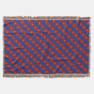 Duck on blue with red kaleidoscope throw blanket