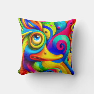 Duck painting throw pillow