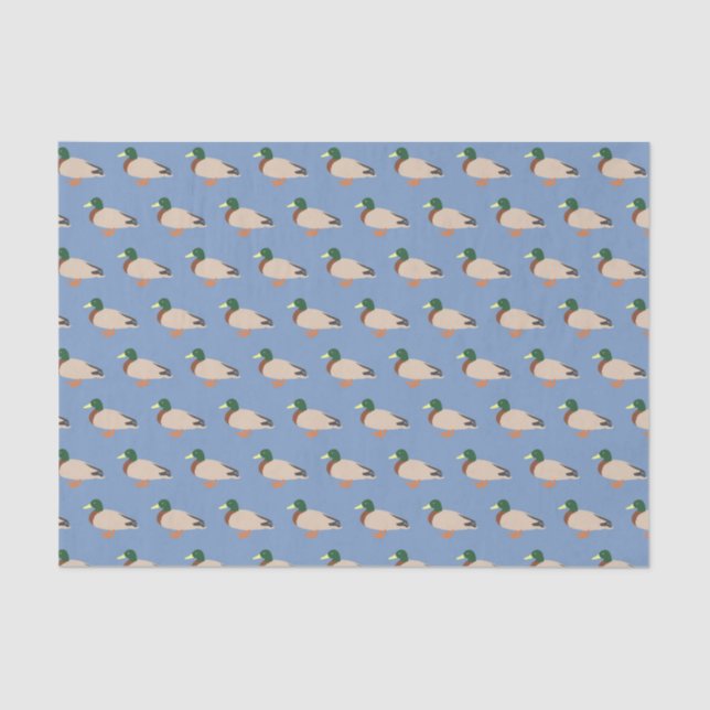 Duck Pattern on Blue Tissue Paper (Front)