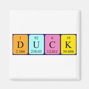 Duck periodic table name magnet