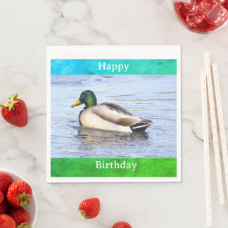 Duck Photo Birthday Napkins