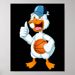 Duck Playing Bysketbyll Costume Bysketbyll Player Poster