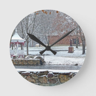 Duck Pond at Ste. Marie Du Lac Round Clock
