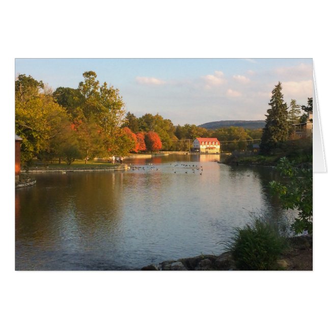 Duck pond with mill in fall (Front Horizontal)