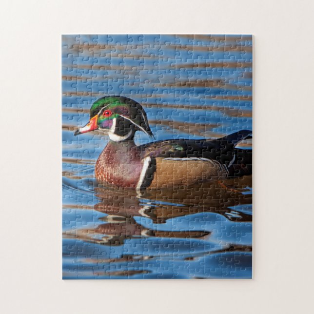 Duck Puzzle, Wood Duck Puzzle, Jigsaw Puzzle (Vertical)