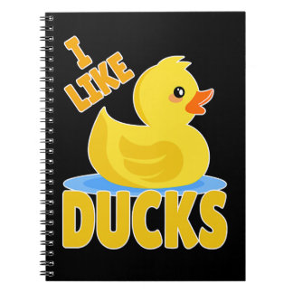 Duck Quack Yellow rubber duck squeaker duck I like Notebook