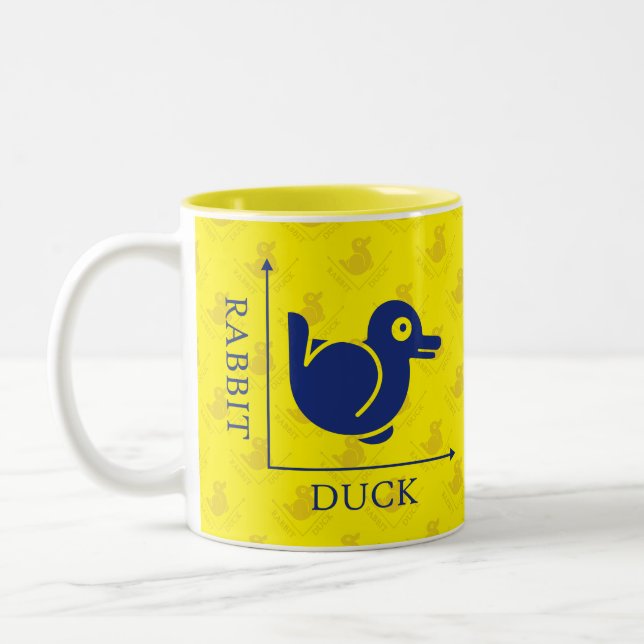 Duck Rabbit Illusion Two-Tone Coffee Mug (Left)