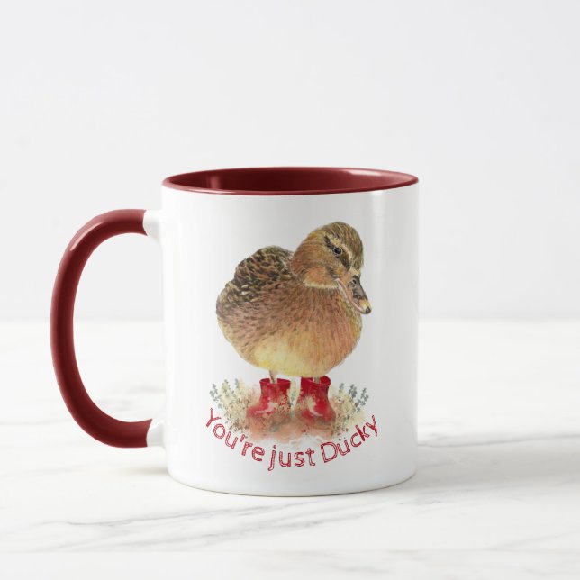  Duck Red Rubber Boots You're just Ducky Mug (Left)