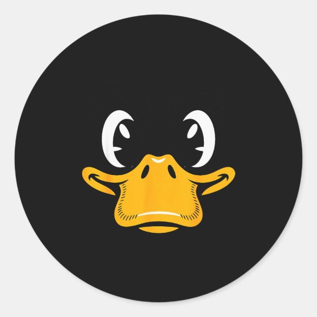 Duck Shirt Adult Kids Men Women Yellow Duck Face C Classic Round Sticker (Front)