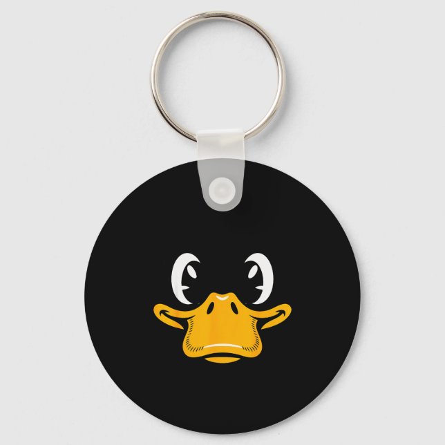 Duck Shirt Adult Kids Men Women Yellow Duck Face C Keychain (Front)
