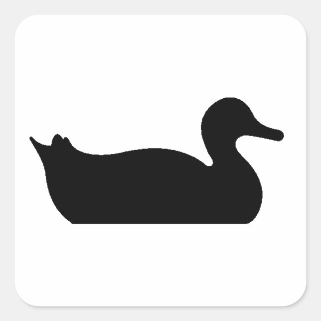 Duck Silhouette Square Sticker (Front)