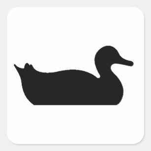 Duck Silhouette Square Sticker