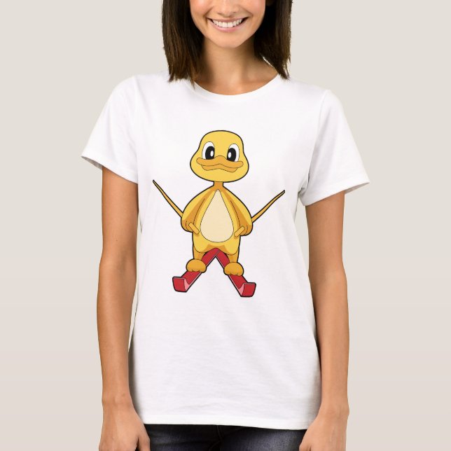 Duck Skier Ski Winter sports T-Shirt (Front)