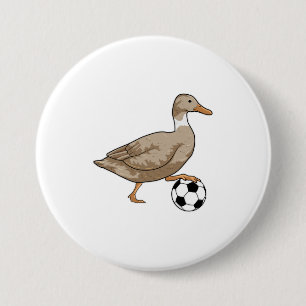 Duck Soccer player Soccer 3 Inch Round Button