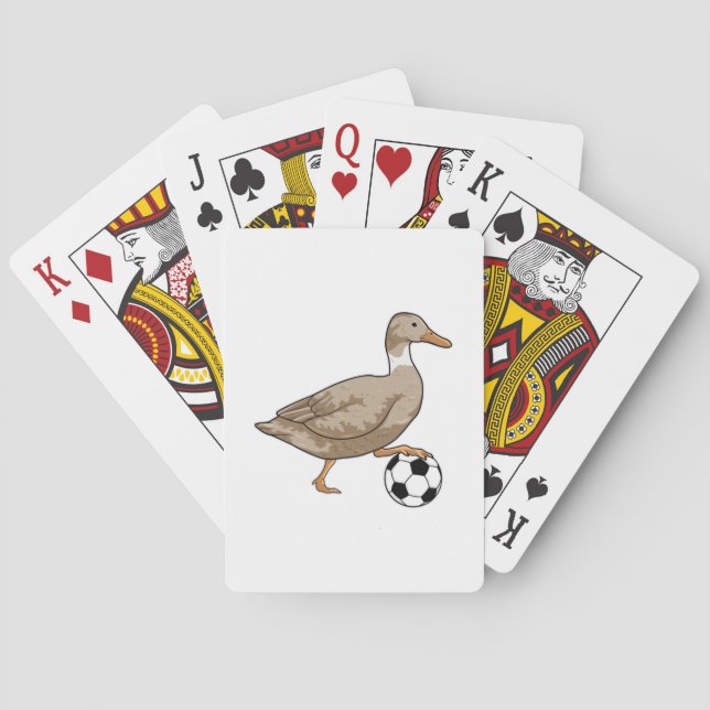 Duck Soccer player Soccer Playing Cards (Back)