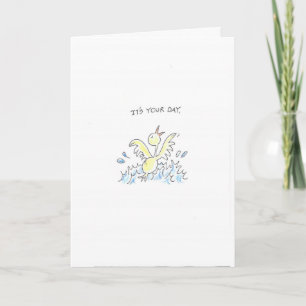 Duck Splashing. Birthday Card