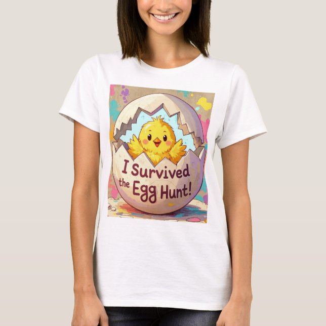 Duck Survived The Easter Egg Hunt T-Shirt (Front)