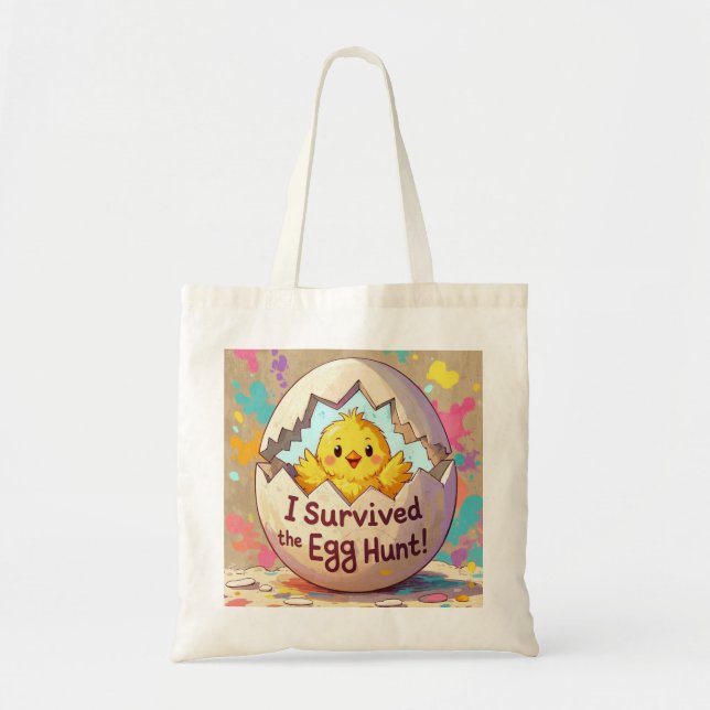 Duck Survived The Easter Egg Hunt Tote Bag (Front)