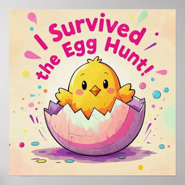Duck Survived The Egg Hunt Poster (Front)